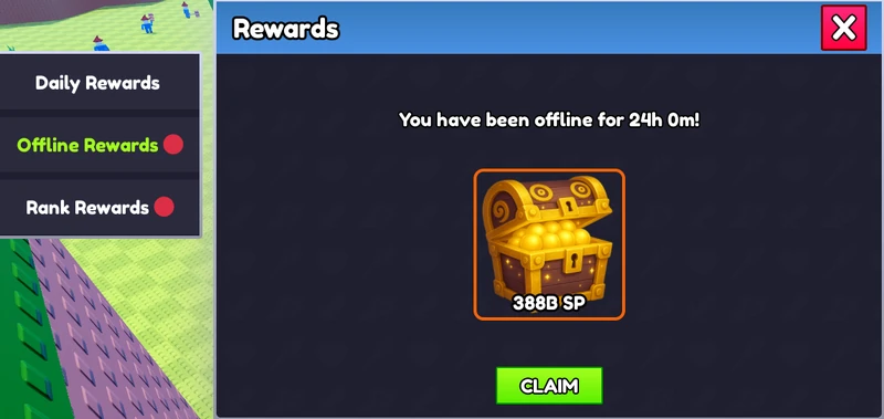 Offline Rewards Menu