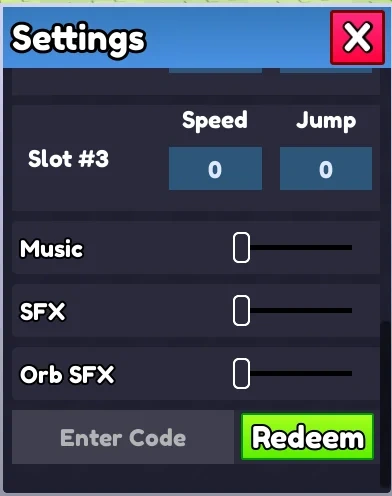 Redeem menu location in Settings