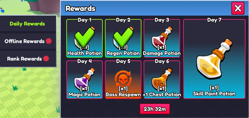 Rewards Menu Update